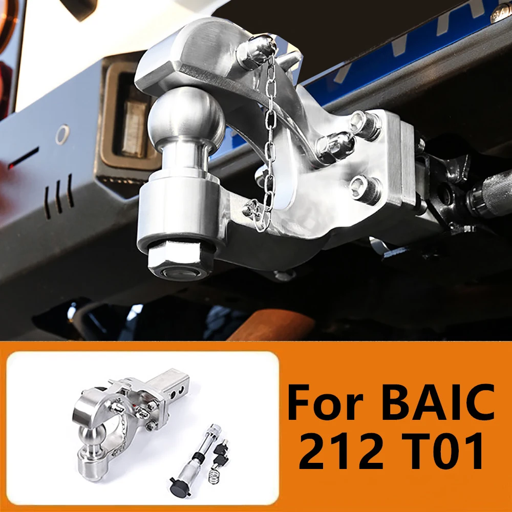 Stainless Steel Off-road Trailer Hook Rear Bumper Anti-collision Modified Fit for BAIC 212 T01 2024-2026 Models Car Accessories