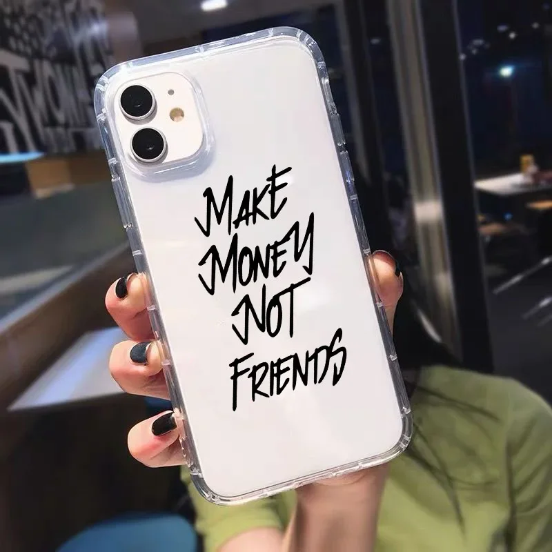 Fashion Black Girl Case For iPhone 16 15 14 13 Pro Max Mini Plus Non-Slip Silicone Transparent Soft Cover For Cute Girls Fundas