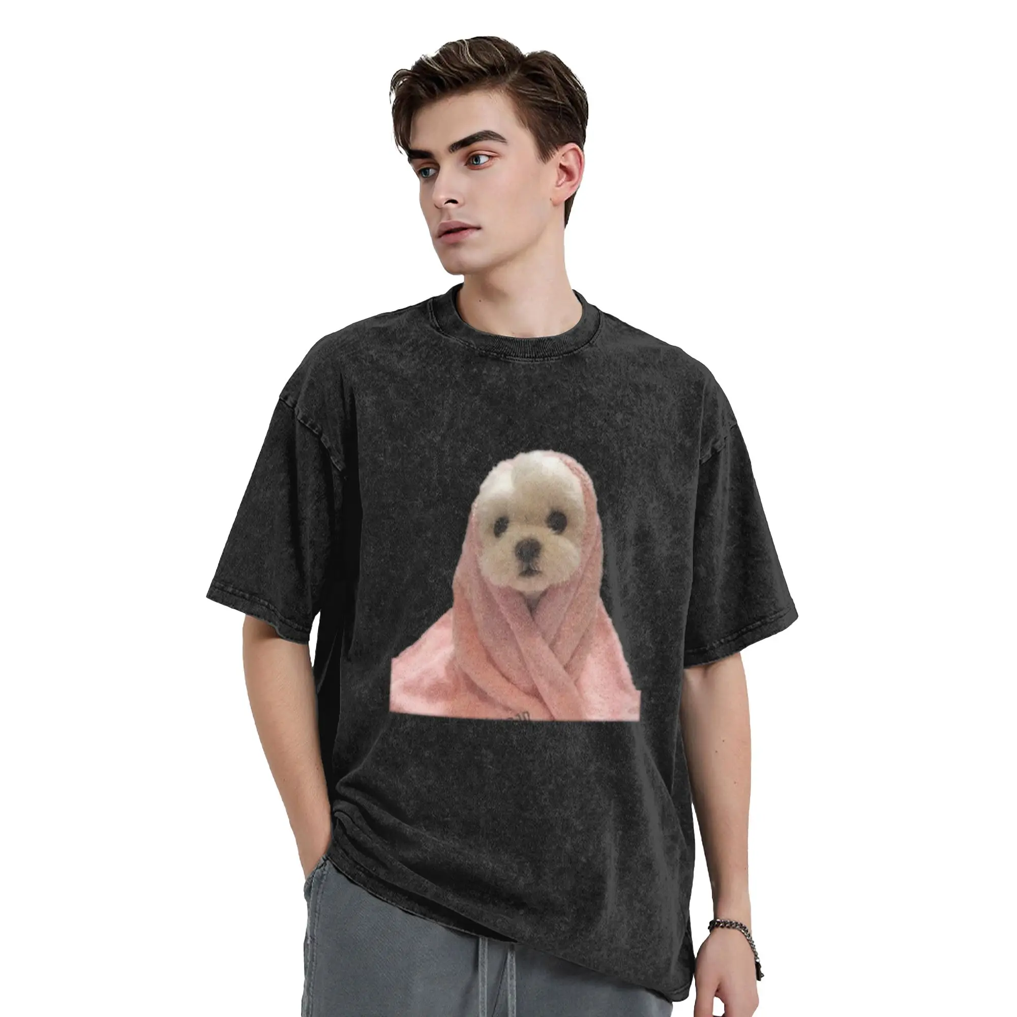 Cute Doggo Sticker Unique Trendy A Vintage Oversized Cotton Unisex T-Shirts