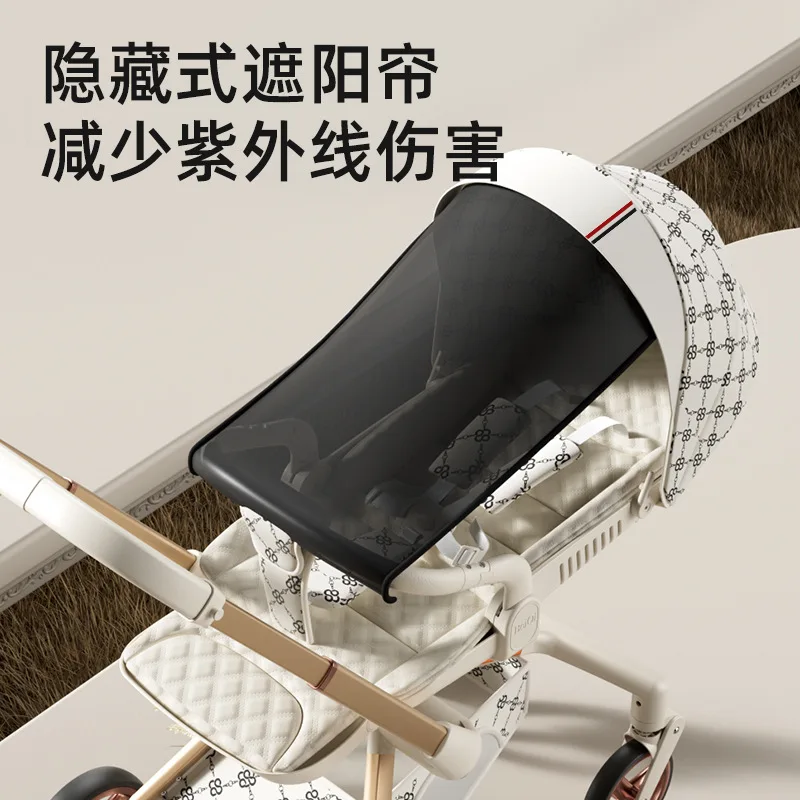 Kereta Dorong Bayi Lipat Ringan Dua Arah, Dapat Diduduki dan Berbaring, Model High Landscape