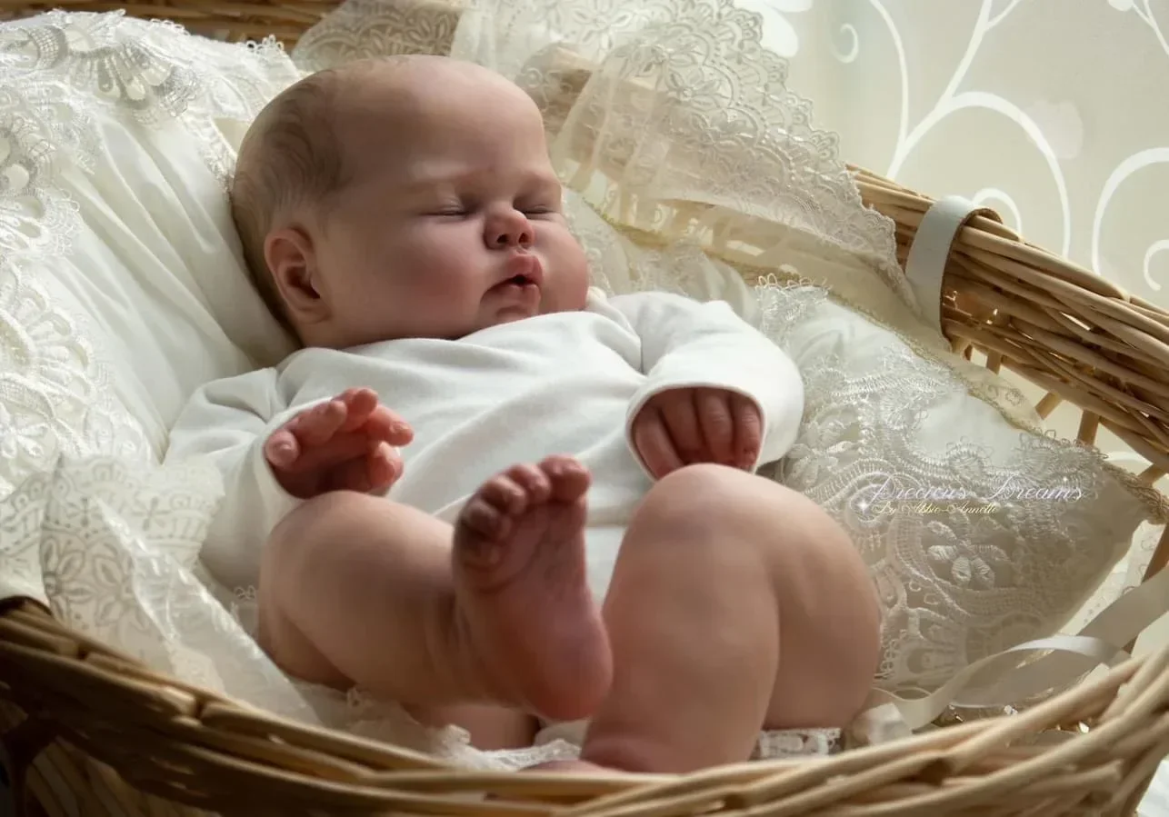 Corps de gril doux endormi pour tout-petit, cheveux peints à la main, bébé garçon au beurre réaliste, veines visibles, 514 le, 24 po