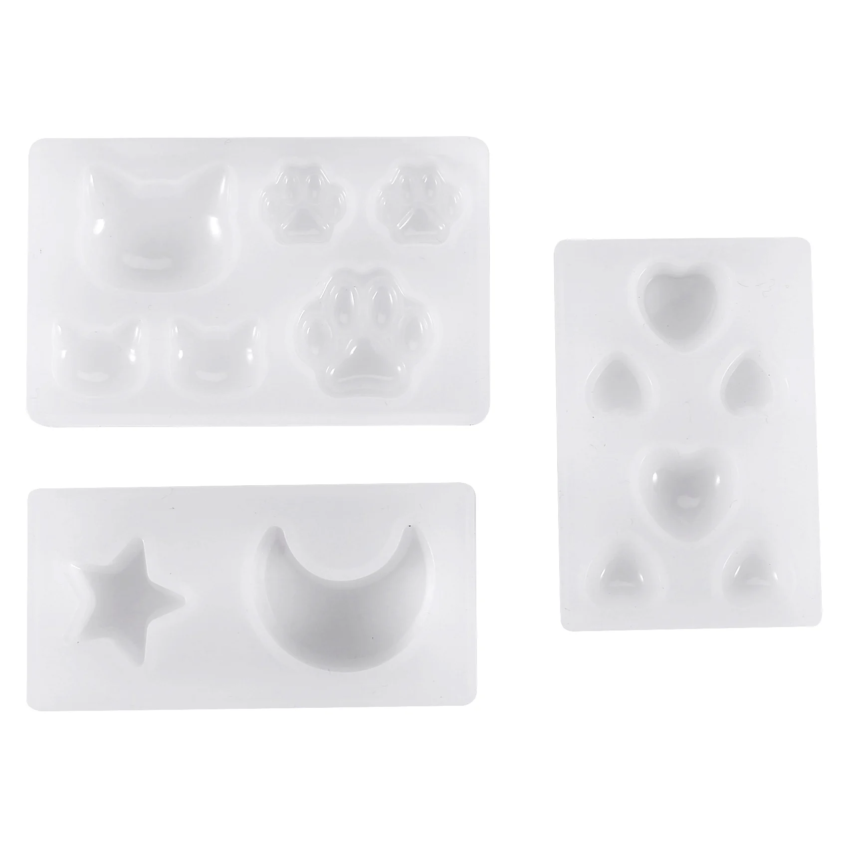 ABLQ Cat Bear Heart Moon Star Silicone Mold Resin Silicone Mould Handmade Diy Jewelry Making Epoxy Resin Molds