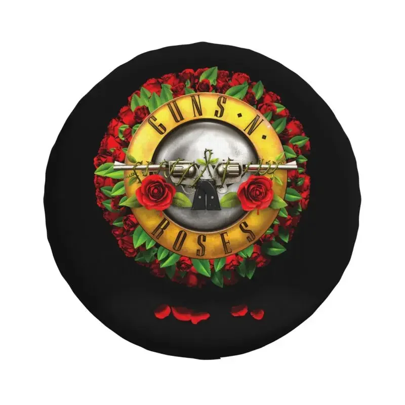 Guns N Roses Bullet Logo Spare Tire Cover for Toyota RAV4 Prado Jeep RV SUV 4WD 4x4 Heavy Metal Car Wheel Protector Covers