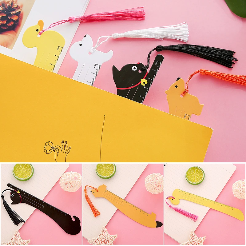 1pcs Cute Cat Bookmark Paper Reading Ruler Book Mark Kawaii Book Page Marker Message Card Kids Gifts School Stationery Supplies