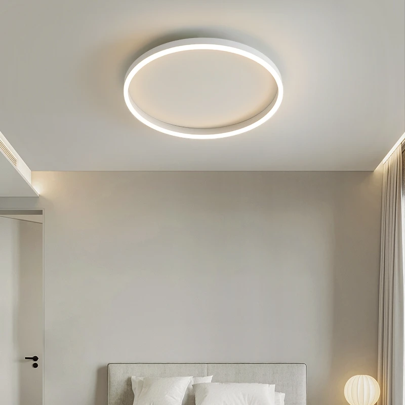 Simple Round Bedroom Led Ceiling Lights Modern Home Decor Lampen Nordic Living Room Ceiling Lamp Lighting Black/White 110 220V