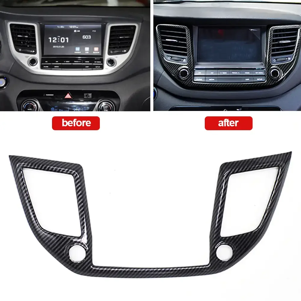 

Car Dashboard Center Air Outlet Cover Trim Carbon Fiber Style For Hyudai Tucson 2015 2016 2017 2018 Car Styling New