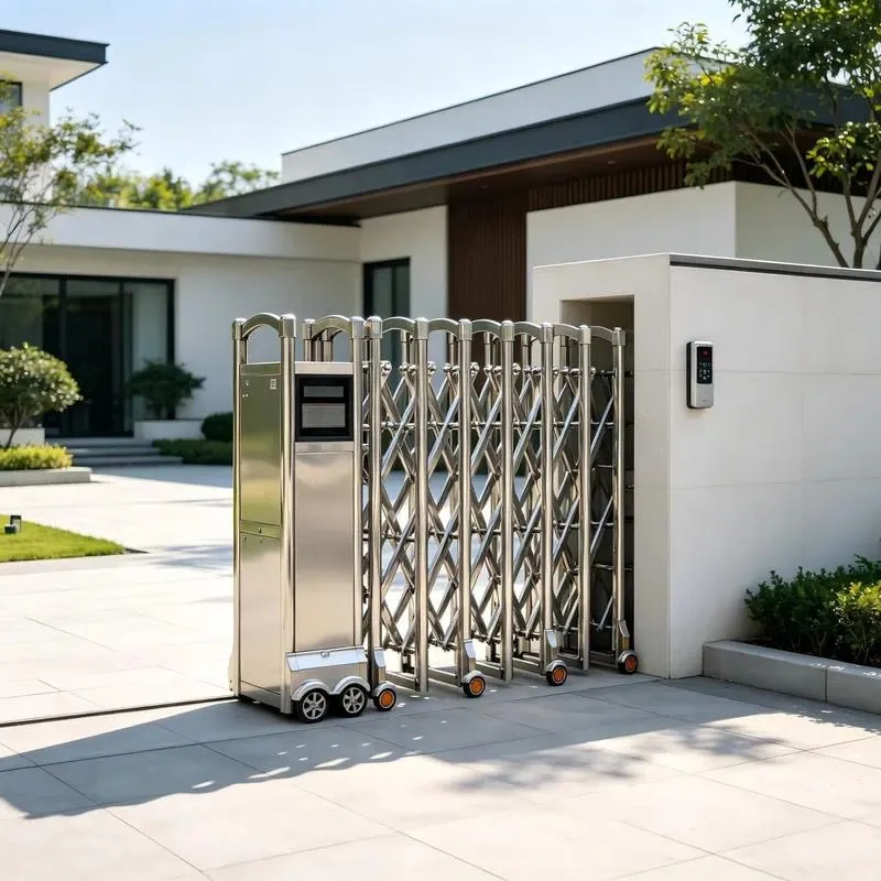 CE modern automatic electric telescopic door aluminum alloy anti-theft safety barrier is suitable for school, factory, villa