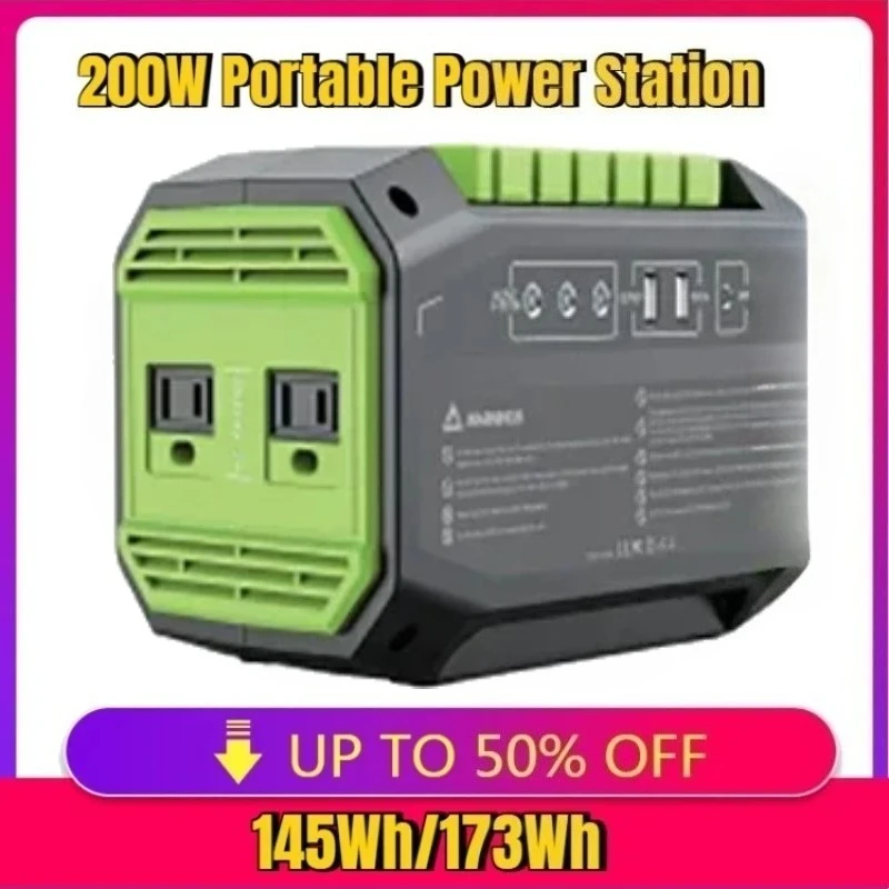

For Camping Power LED 220V/110V Solar Generator Outdoor Emergency Mobile Power Bank New 145Wh/173Wh 200W Portable Power Station