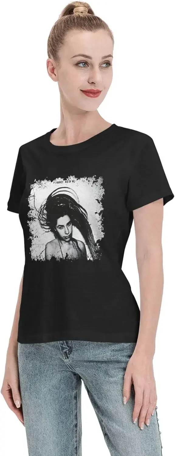 تي شيرت Pj Harvey Rid of Me تي شيرت نسائي صيفي كاجوال بأكمام قصيرة تي شيرت #4