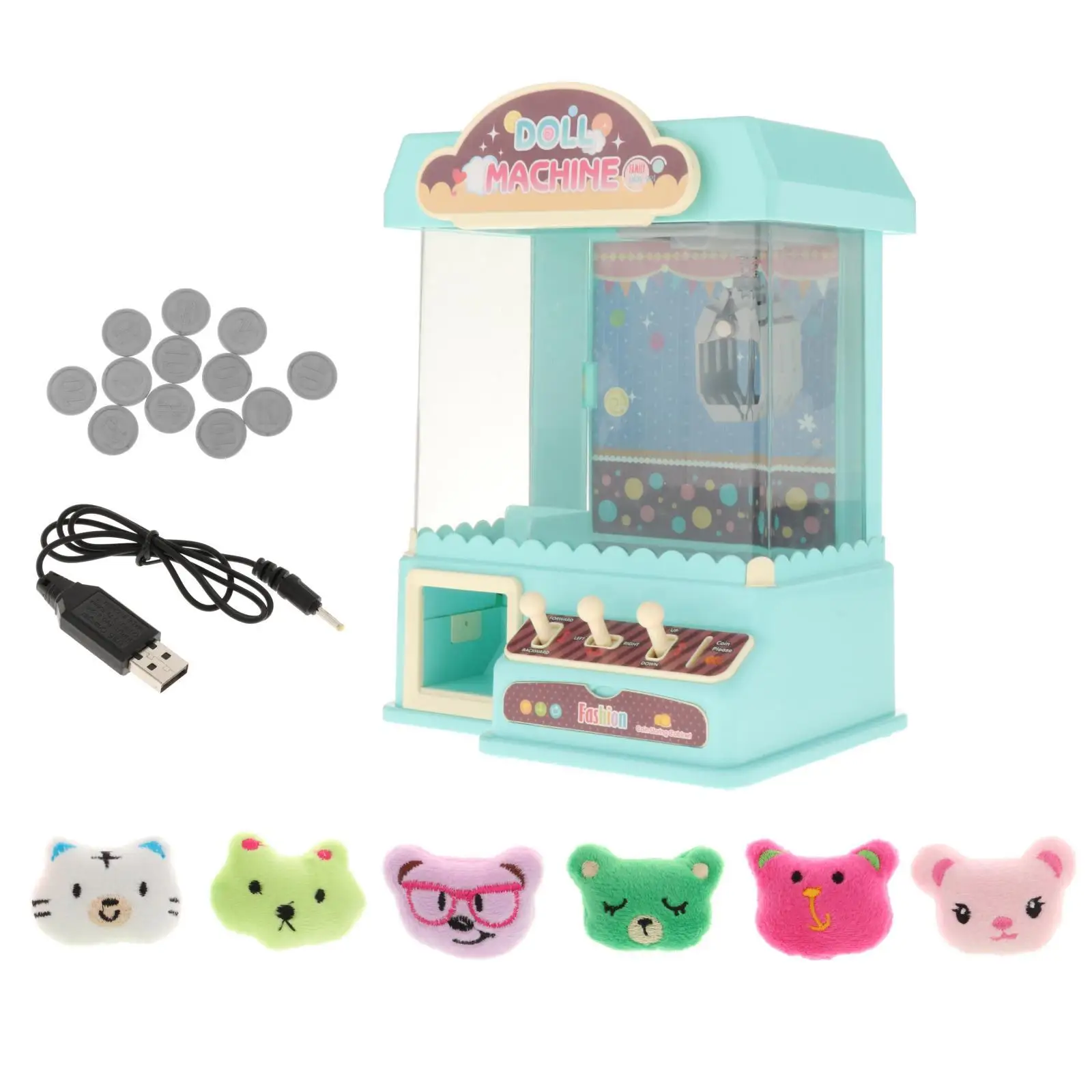 Rechargeable DIY Electric Claw Machine,with Lights & Sounds,Girl Grab Doll Clip