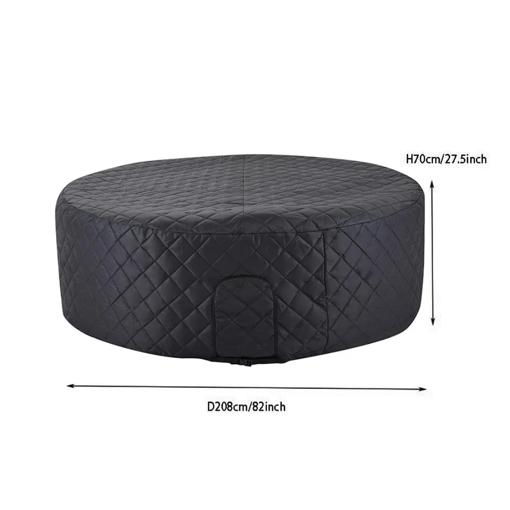Heat insulating inflatable bathtub cover weatherproof For winter protection for round inflatable spa tubs 208 by 70 centimeters