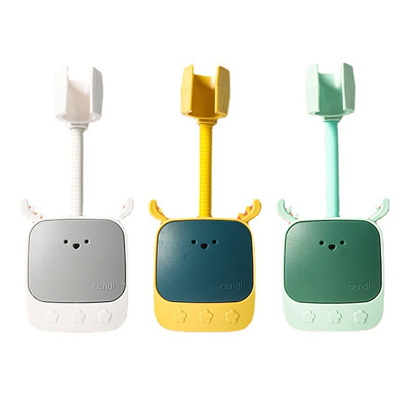 180 °   헤어 드라이어 홀더 조정 가능한 자체 접착 헤어 드라이어 선반 벽 마운트 욕실 유니버설 스탠드 귀여운 만화 스토리지 랙