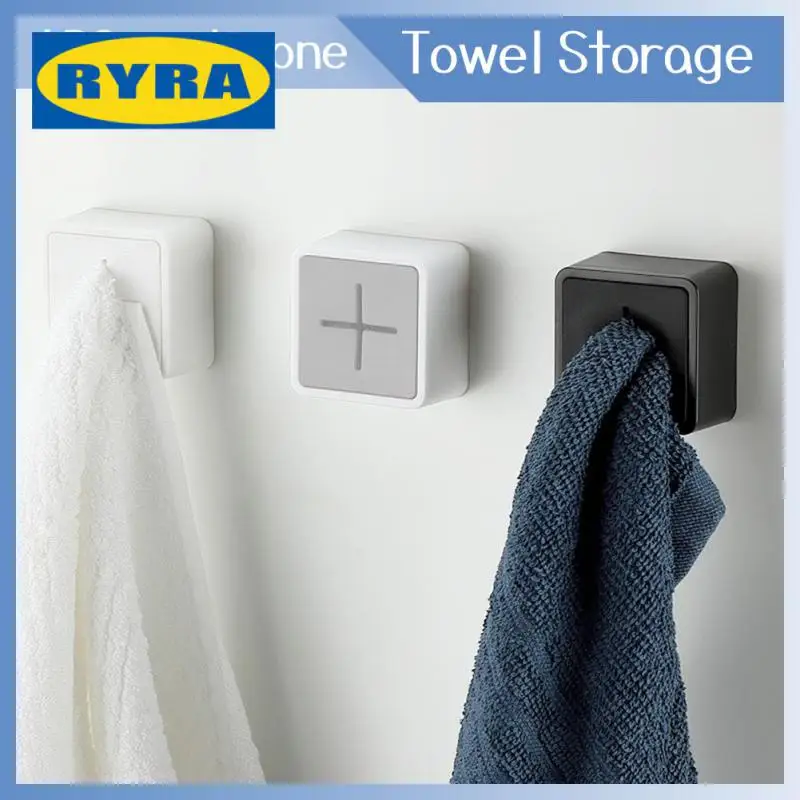 

Towel Plug Holder Waterproof Towels Storage Bathroom Storage Rack Self Adhesive Punch Free Kitchen Tools Dishcloth Clip