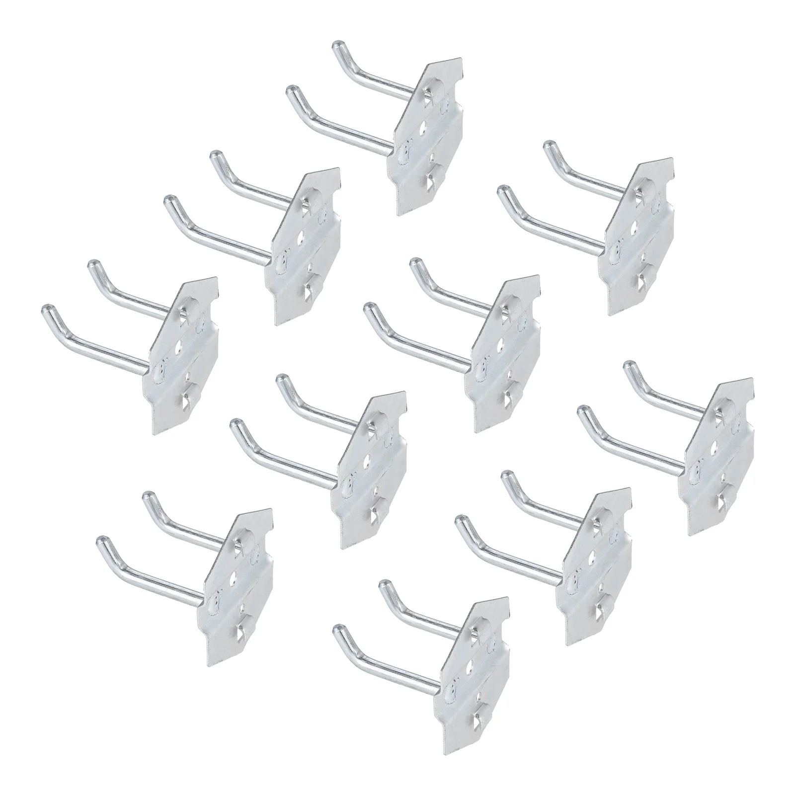 DRELD 10PCS แขวนแขวนโลหะชั้นโชว์โลหะ Shop ดีชั้นวางตะขอหนา Hole แผ่นห้องครัว Hooks 50มม.