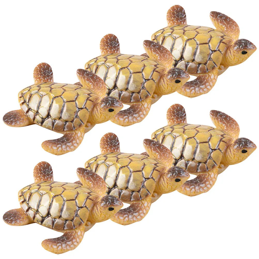 

Набор из 6 миниатюрных фигурок черепах из смолы для декора стола, дома, сада, микроландшафта, бонсай, акценты для миниатюрного ландшафта, маленькие животные