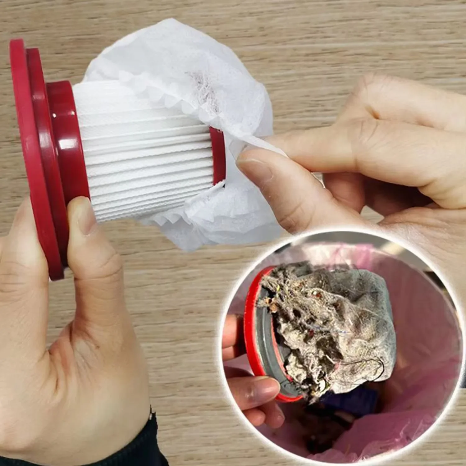 

50pcs/lot Disposable Vacuum Cleaner Filter Protective Cover Washable Non-woven Fabric for Handheld Vacuum Cleaner Cleaning Tools