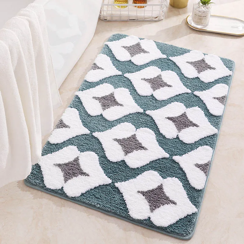 

High-hair Bathroom Toilet Door Absorbent Floor Mat Carpet Bedroom Non-slip Foot Pad Bath Rug Bathroom Mat Bath Bathroom Carpet