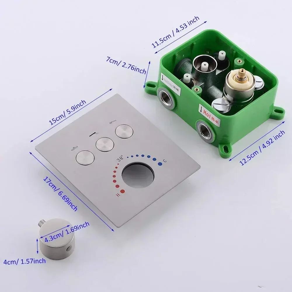 عبر الحدود 3-Way ضغط حراري متوازن صمام دش نحاسي محول المياه يسمح الاختيار المرن للاستحمام في الحمام F #5