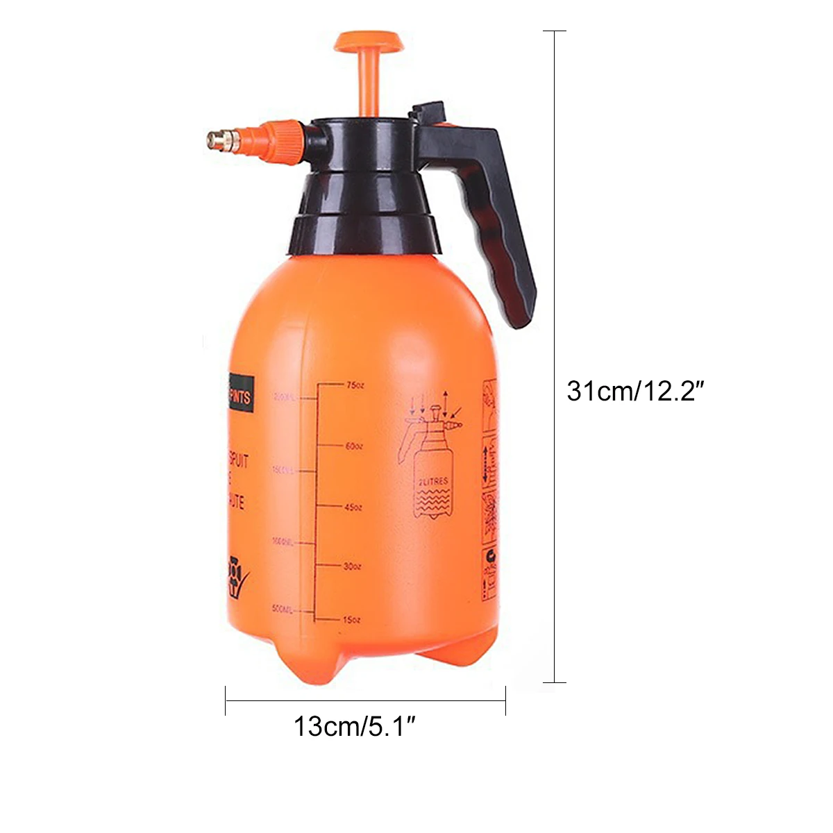 2L Pressure Sprayer Spray Weed Killer Chemical Water Manual Pump Bottle Garden