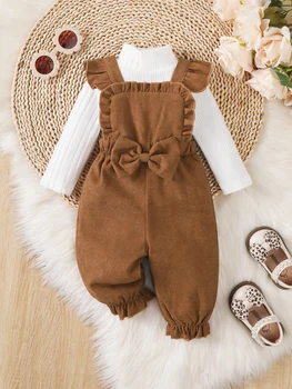 Baby Long Sleeved Top And Strap Pants 2 -Piece Set 1