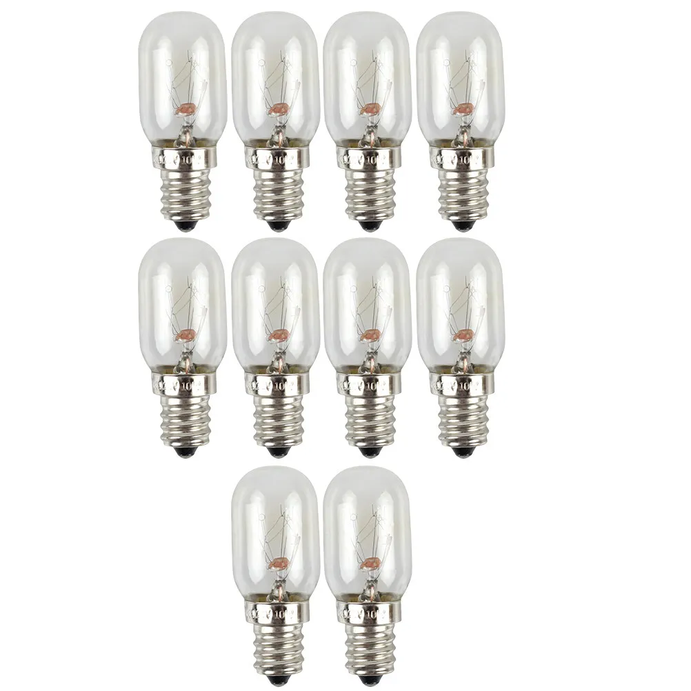 10pcs E12 Refrigerator Bulbs – Glass, Durable LED Replacement for Fridge, Freezer & Range Hood