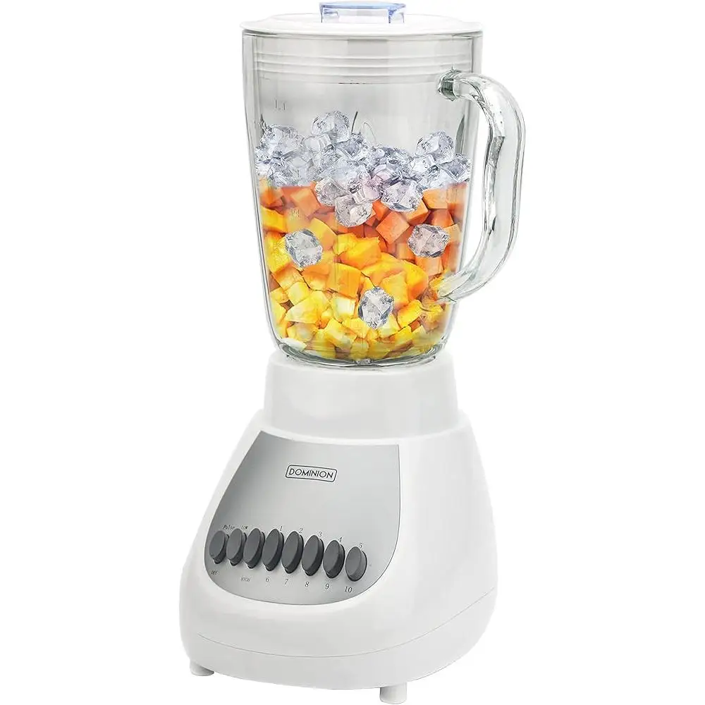خلاط كونترتوب قوي متعدد السرعات بقدرة 600 وات، 10 سرعات، برطمان زجاجي 42 أونصة، سحق الثلج، سهل التنظيف، آمن للاستخدام في غسالة الأطباق