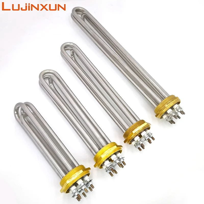

LUJINXUN Трубчатый нагревательный элемент резервуара для воды DN32/1,25 дюйма DN40/1,5 дюйма DN50/2 дюйма 220 В/380 В 3 кВт-12 кВт Электрический погружной нагреватель SUS304