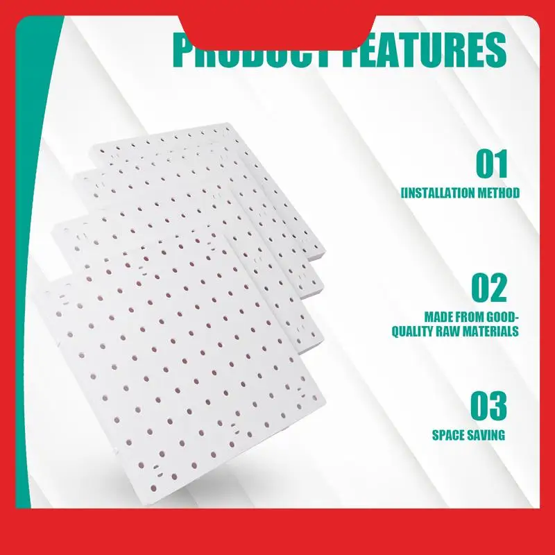1Set Wall Hanging Pegboard Wall Organizer White Pegboard For Kitchen, Living Room
