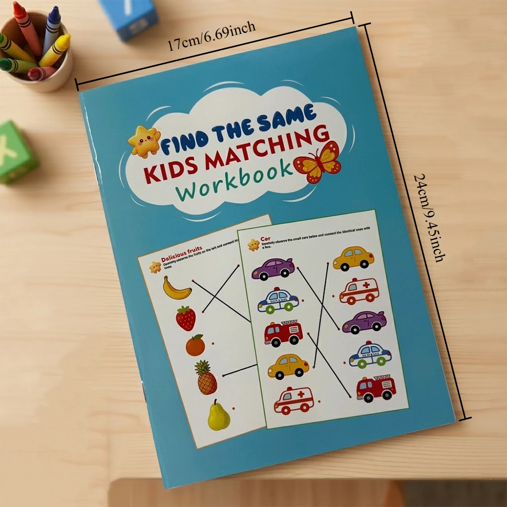 32 Pages Kids Matching Workbook Find The Same Game Book Preschool Logic Observation Training Learning Book