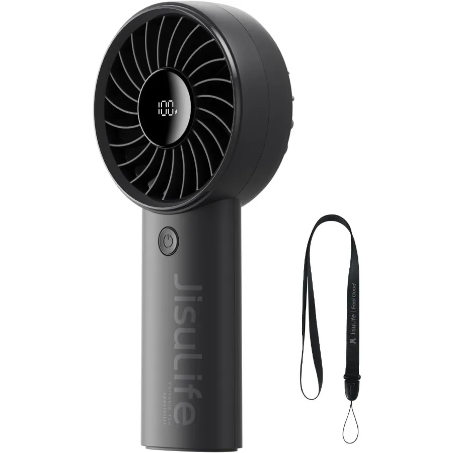 

Ручной вентилятор Life4 [5Speed Turbo Wind Pro] 5000 мАч Портативный перезаряжаемый вентилятор со светодиодным дисплеем Мощный мотор Summer Essentials fo