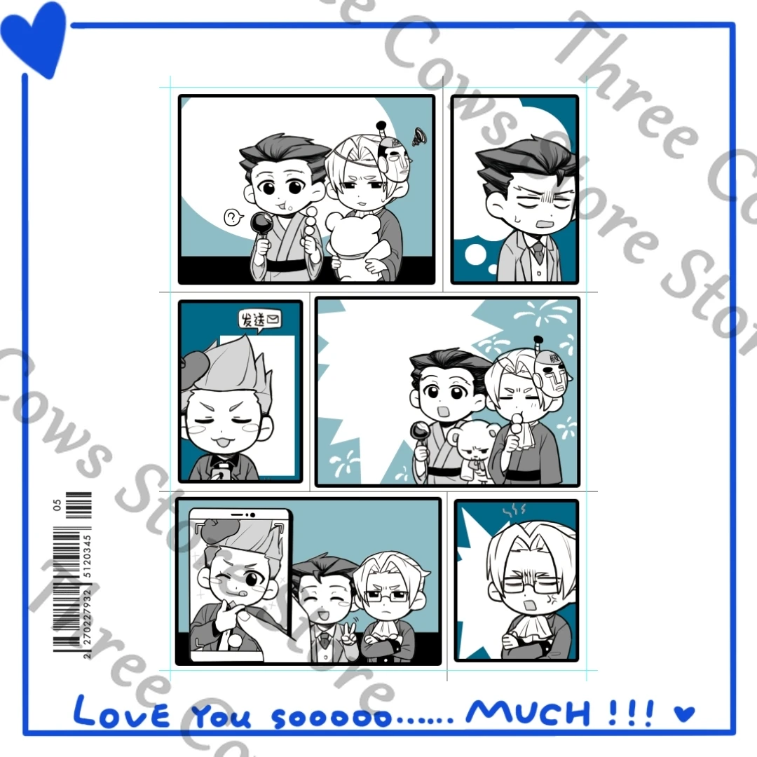 

Anime Ace Attorney Phoenix Wright Miles Edgeworth Cosplay Cartoon Sticker Ornament Paster Accessory Decals Tags Mascot Fans Gift