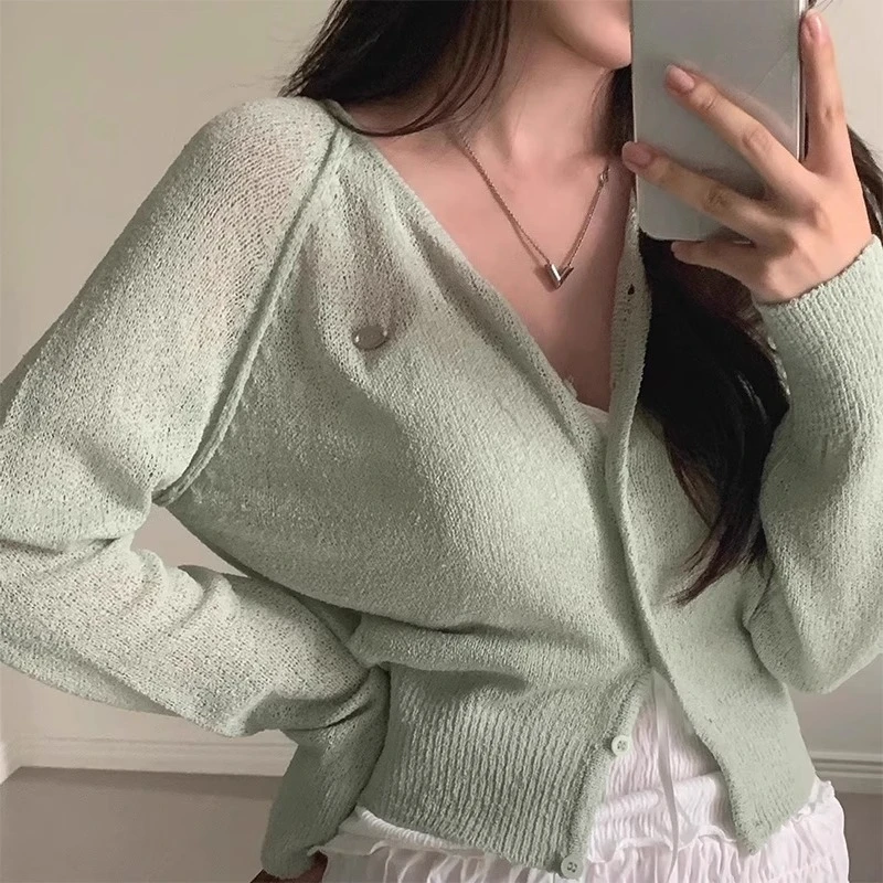 

Hooded Knit Cardigan Autumn Long Sleeve Woman Clothes 2025 Gentle Cardigans Candy Colors Sweater Sun Protection Clothing
