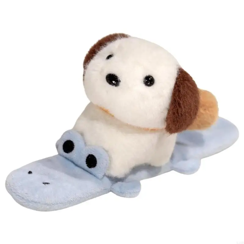 L38E Lovely Stuffed Animal Clap Bracelet Soft Plush Slap Circle Wristband for Child