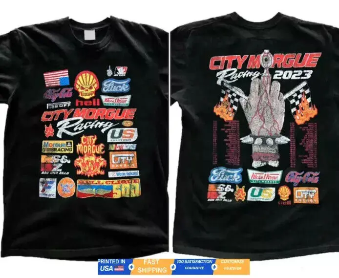 Tour 2023 City Greyday Morgue T-Shirt Grey Racing Day Tee Concert Band Music