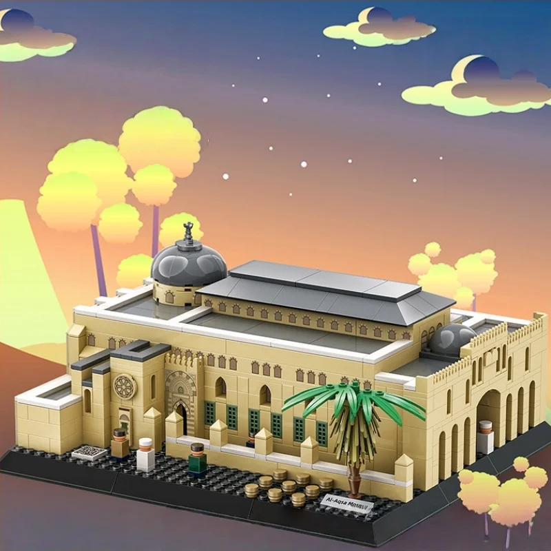 

OUZEY Golden Dome Mosque Model, Micro Bricks Building Kit, Islamic Architecture for Teens