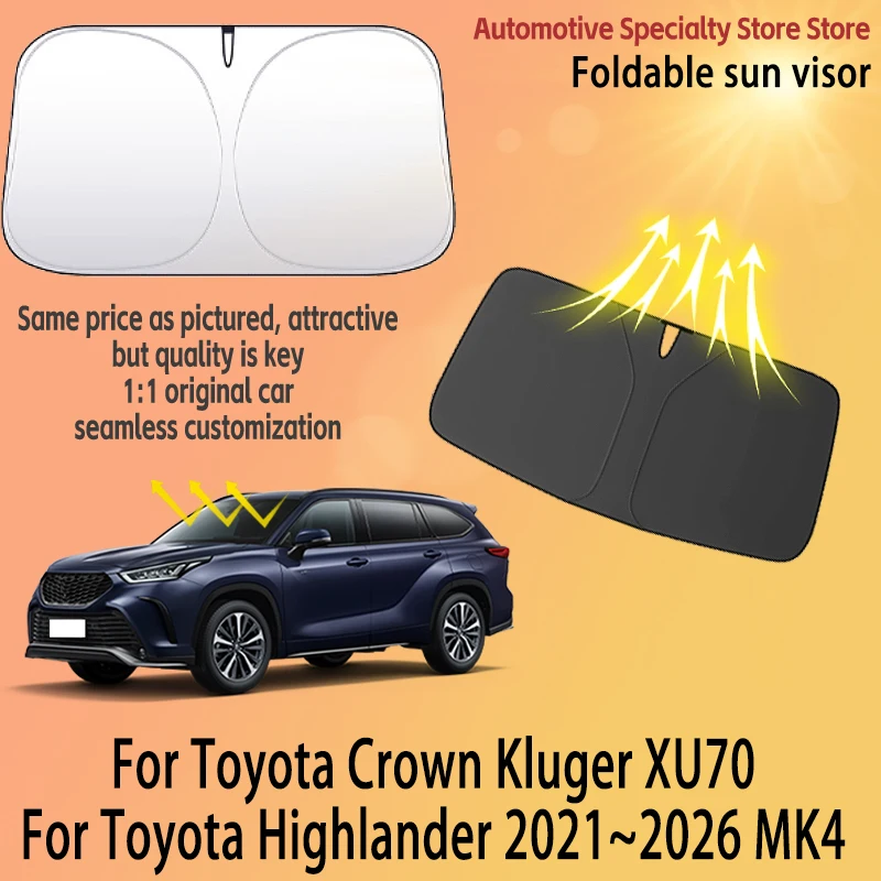 

Солнцезащитная шторка для лобового стекла Toyota Crown Kluger 2021~2026 MK4, защита от солнца и нагрева, высококачественные автоаксессуары