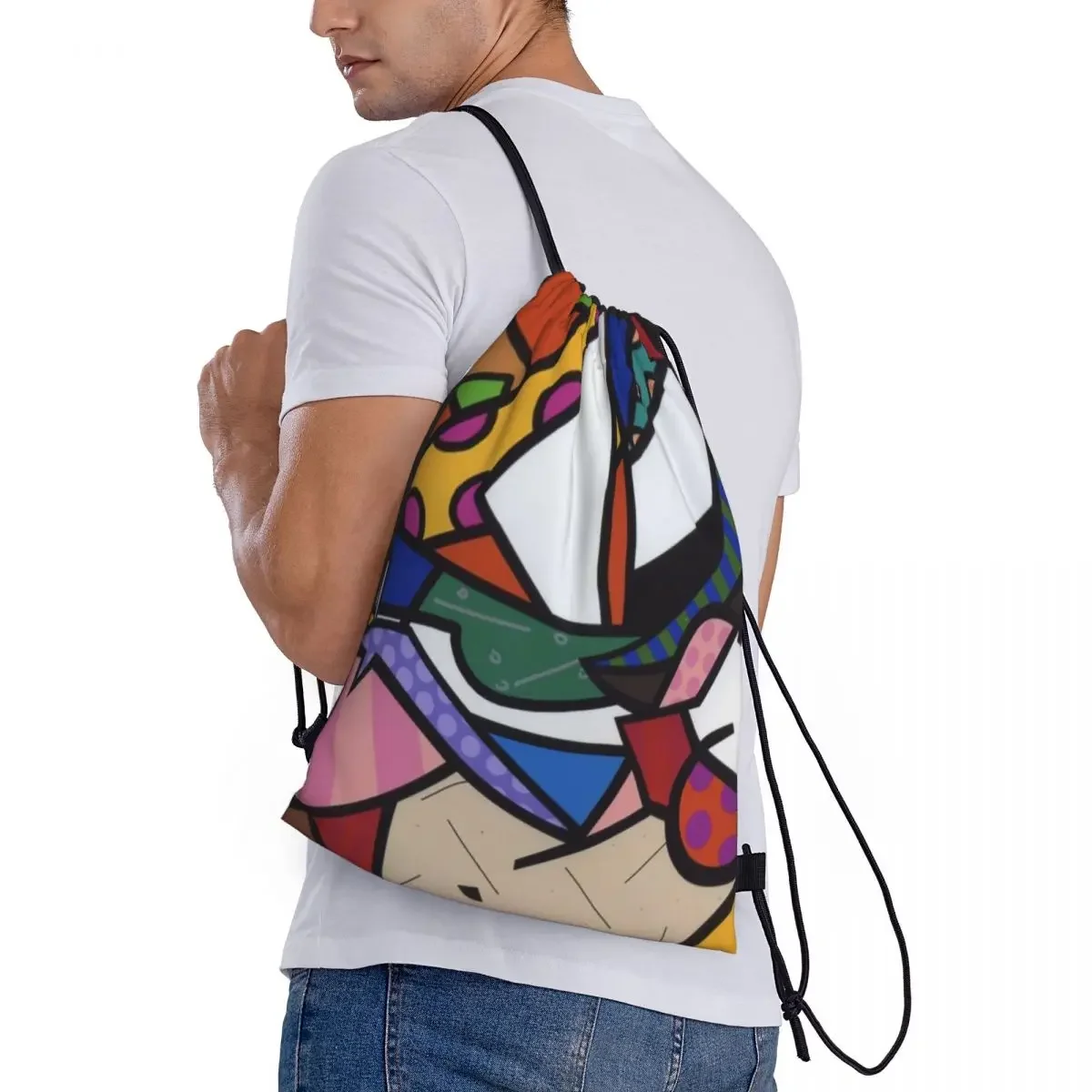 Custom Pattern Logo Drawstring Bag Britto Anime Travel Backpack Student Storage Bag School Bag  ꦫ