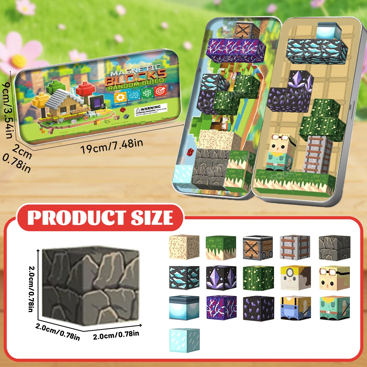 자석 블록 사막 보물 찾기 세트 3세 이상 DIY 모델 어린이 STEM 교육용 감각 장난감 철제 상자 포함