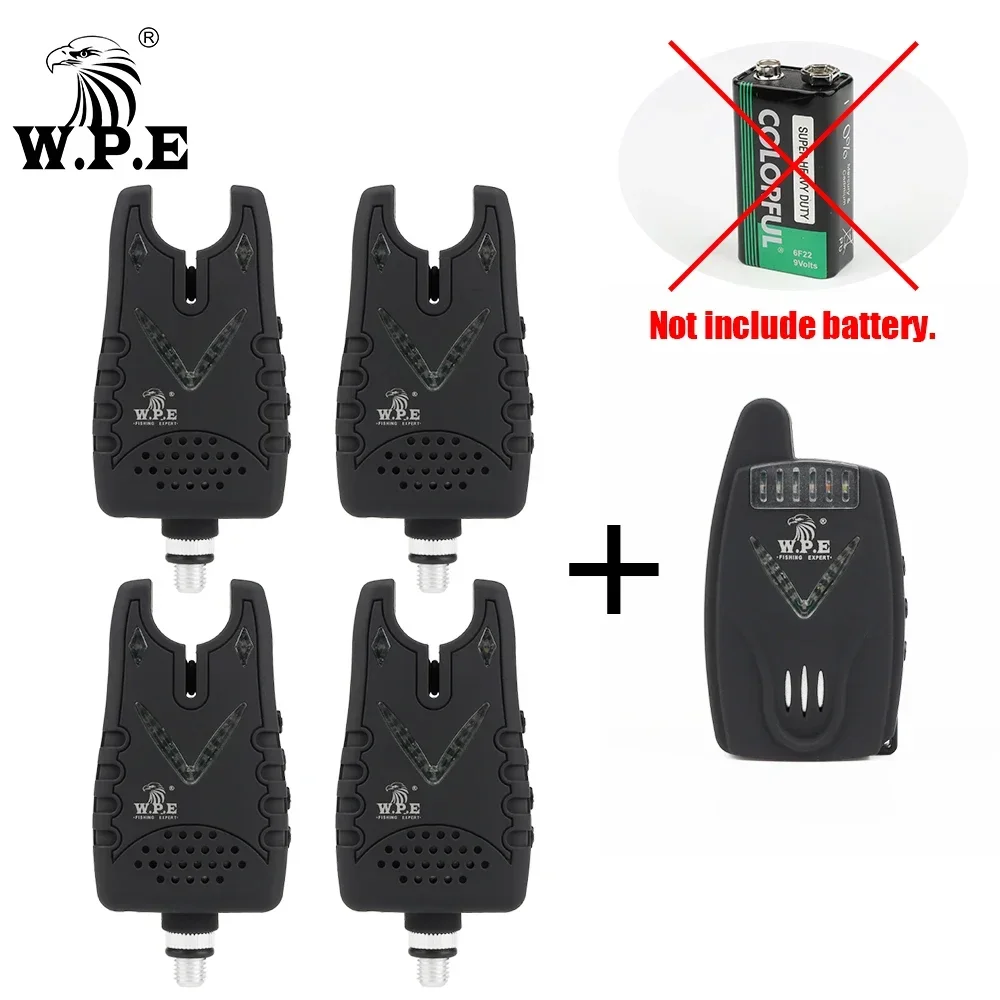 W.P.E 4+1 Carp Fishing Bait Alarm Electronic Fishing Alarm Wireless LED Sound Alert Luminous Indicator Carp Fishing Accessories