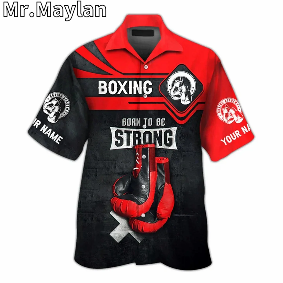 CUSTOM NAME BOXING LOVERS Sport 3D Hawaii Shirt Men Summer Short Sleeve Tee Men Shirts 2024 Oversized 5XL Chemise Homme -11