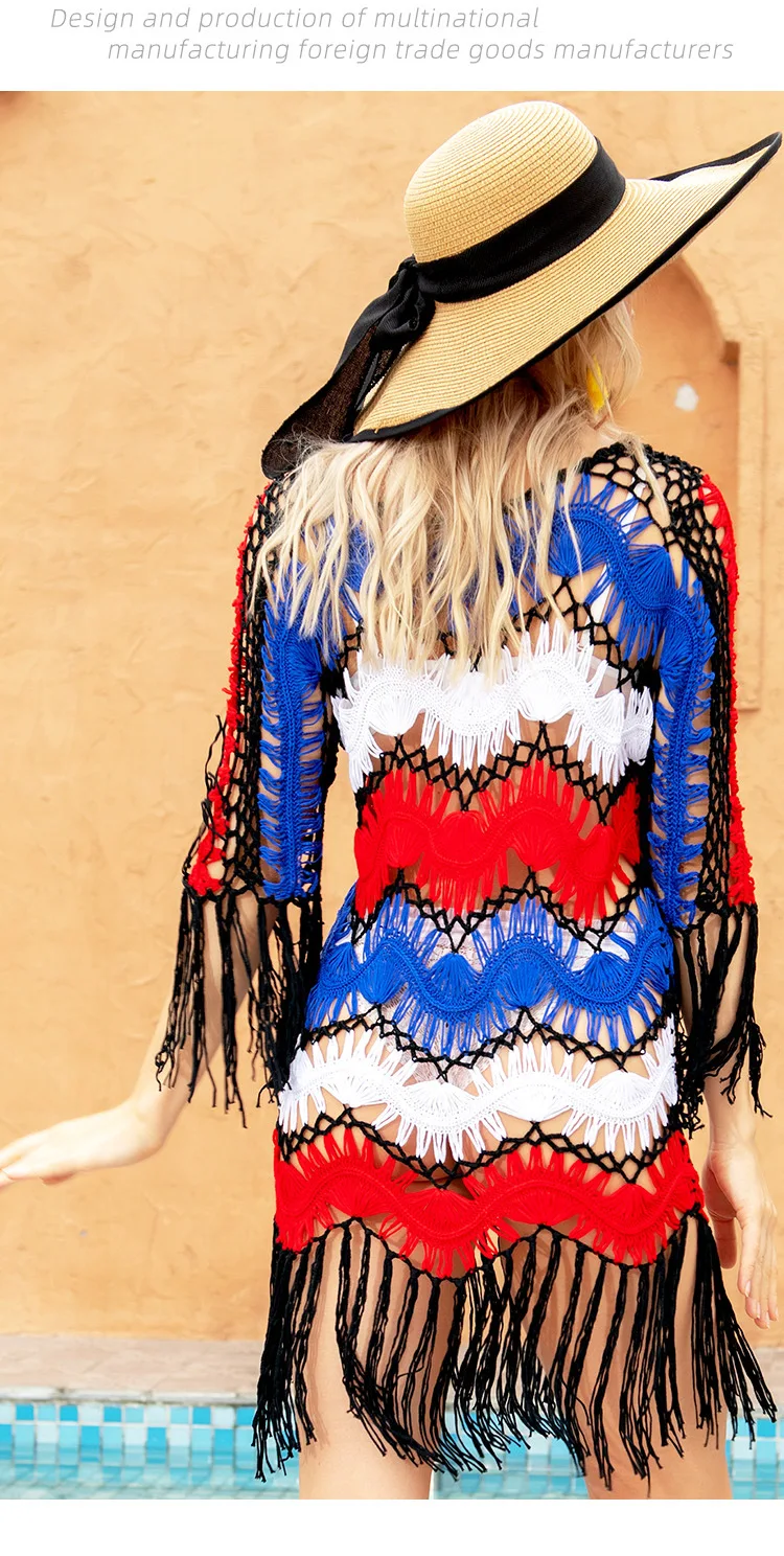 Sommer Damen Mädchen regelmäßiger sexy Pullover BIKINI-Plus Size Cover Up Beachwear übergroße Badebekleidung Sonnenschutzkleidung Dressing