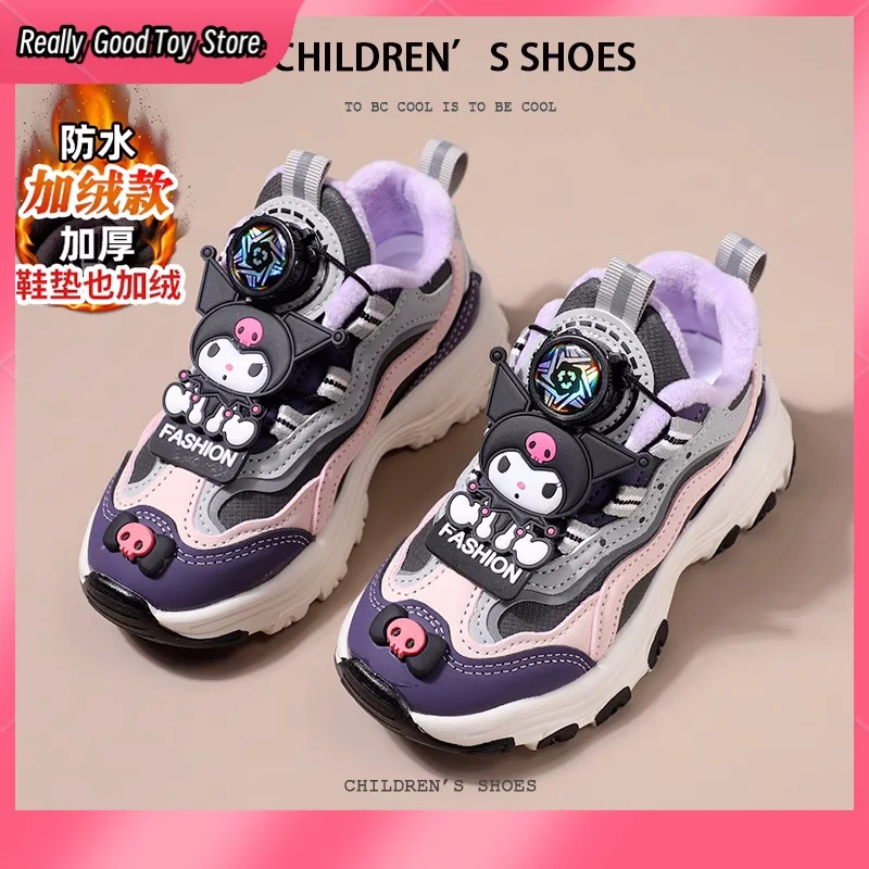 2024 New Autumn Winter Kuromi Women'S Shoes Sneakers Winter Children'S Second Cotton Shoes Velvet Old Shoes Children'S Gift