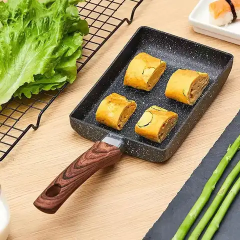 미니 사각 프라이팬 – 논스틱 바닥, 평평한 디자인의 계란 요리 팬, 아침 식사용 탁월한 선택