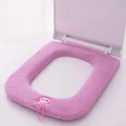 Minimalist Style Solid Color Household Toilet Mats Four Seasons Universal Square Toilet Seat Pads Soft Thickened Toilet Cushion