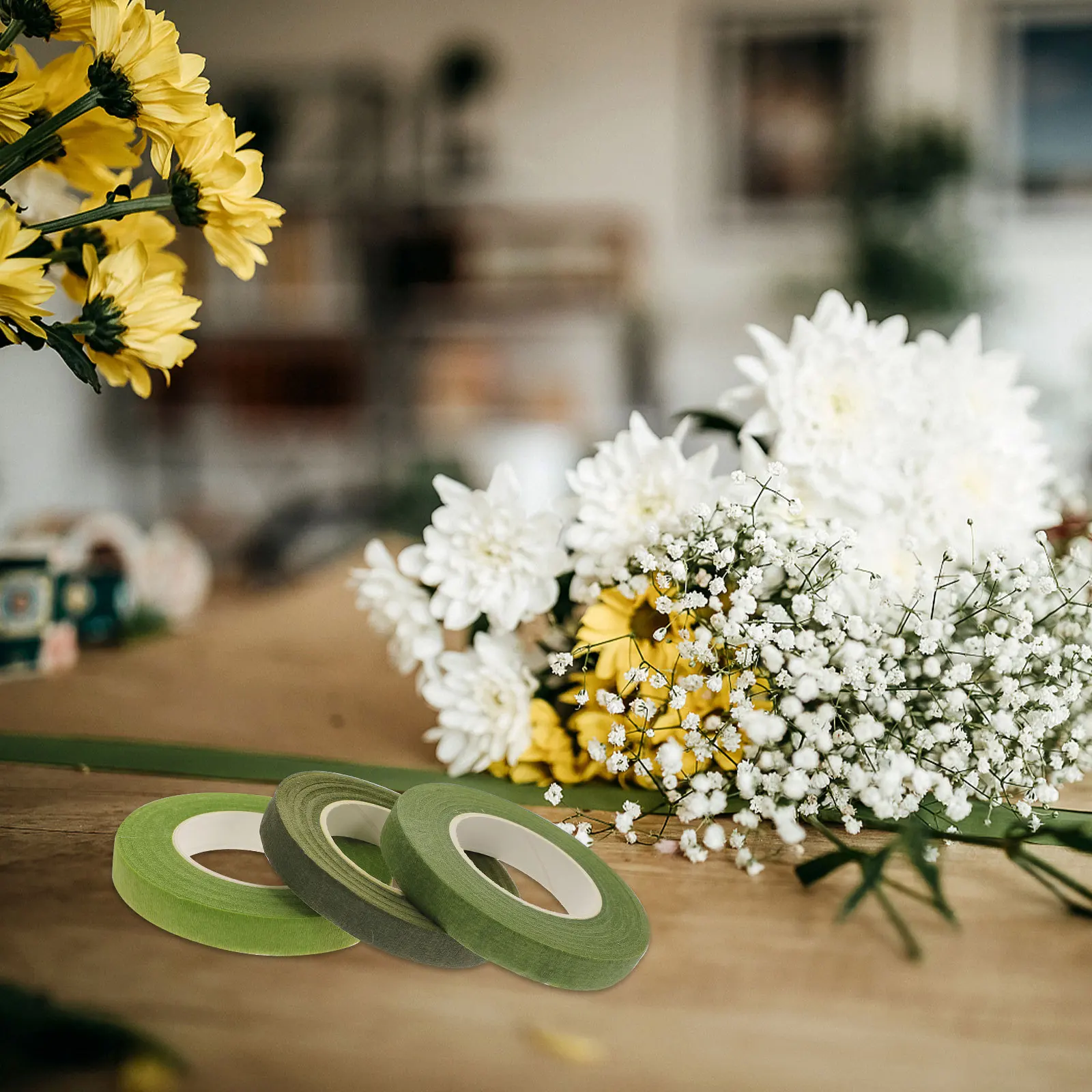 1 セットフラワーアレンジメントテープキット異なる色の花テープ伸縮性のある Diy ツールブーケリース結婚式の装飾クラフト
