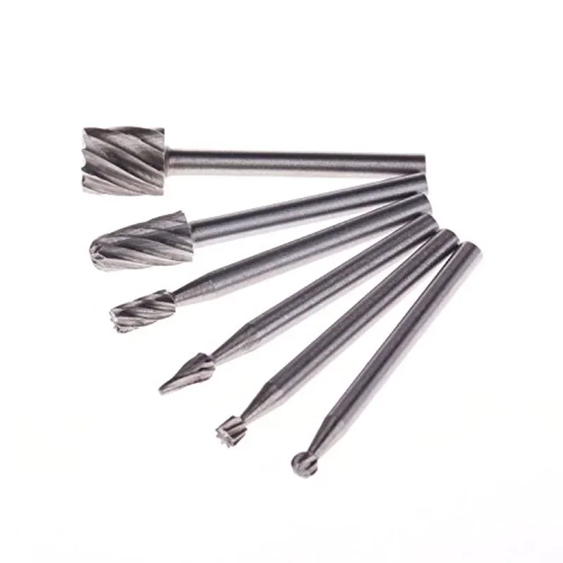 Rotary Cutter File HSS Routing Router Drill Bits Set Carbide Rotary Burrs Tool Wood Stone Metal Root Carving Milling Cutter