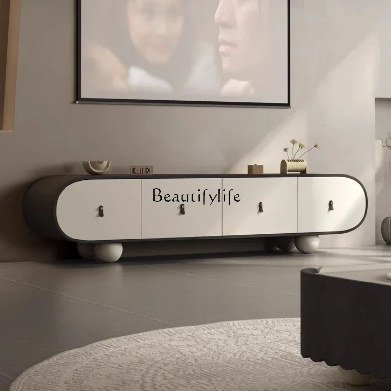 

z.Light luxury modern TV cabinet, living room paint art locker