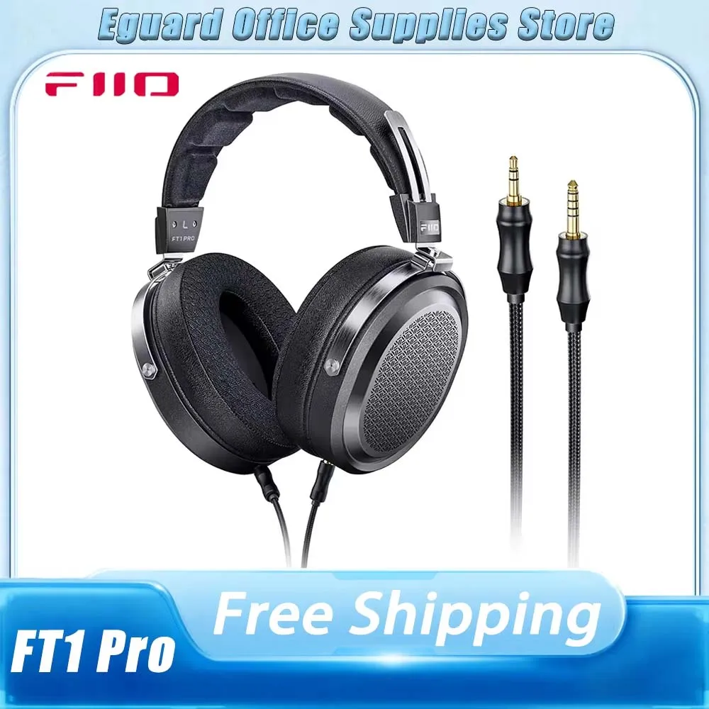 Fiio FT1 Pro Headphone Open Flat Headband Wired Hifi Headphones Customized 1μm Ultra-slim Diaphragm 374g 20Ω Sensitivity Gifts