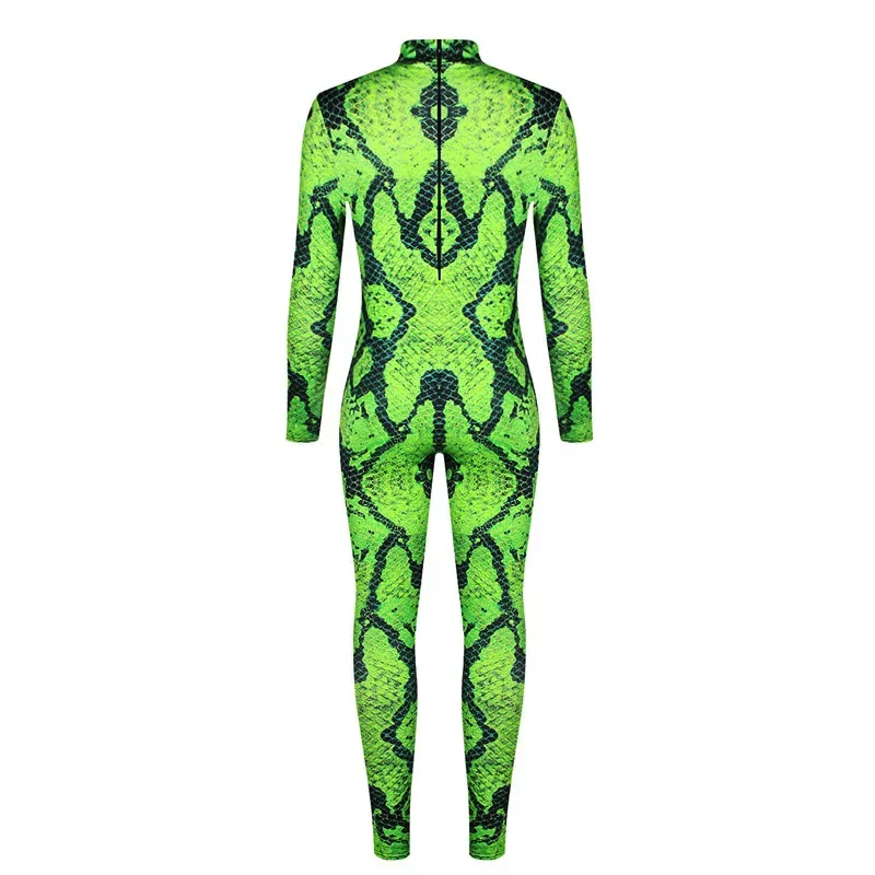 Disfraces sexis de Halloween para hombre, traje de gato Zentai para fiesta de animales, mono con estampado 3D de serpiente y tigre, monos para Cosplay muscular