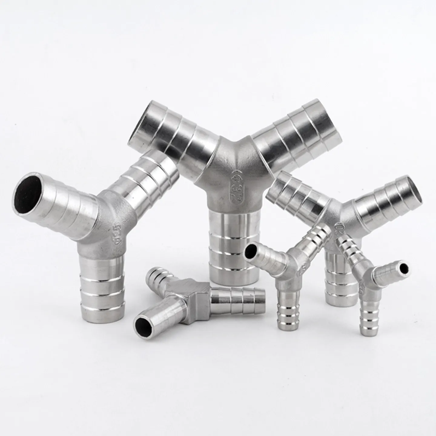 304 Stainless Steel Pipe and Water Pipe Y-shaped Tower Three-way Fitting, Flexible Hose Joint Three-way Tower Joint
